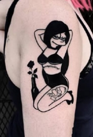 深黑色调的一组scohool风格的纹身图案9张