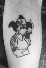 黑灰卡通纹身：9张oldschool风格的黑灰小卡通纹身图案