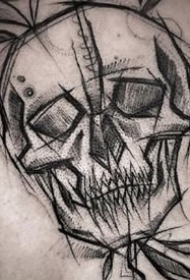 抽象风格的一组暗黑线条感的纹身图案欣赏