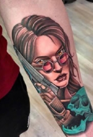 很时尚的一组彩色school纹身图案图片9张