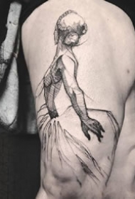 创意素描纹身：很个性的一组素描风格的纹身图案