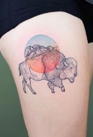 暗彩色背景感觉的个性小清新纹身图案9张