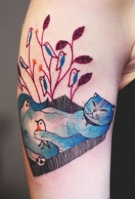 猫纹身：关于猫的的一组可爱的猫纹身图案