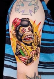 黄色调的一组NEW SCHOOL个纹身图案