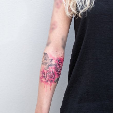 小清新的一组好看的水彩纹身图片9张
