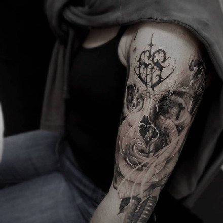 欧美暗黑风格的一组霸气纹身图案9张