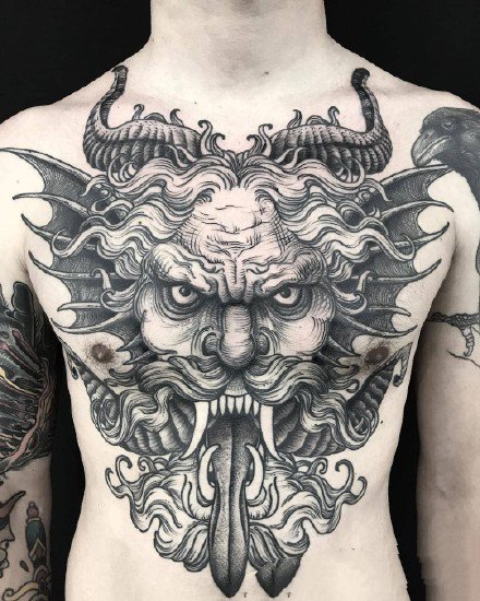 欧美暗黑风格的一组霸气纹身图案9张