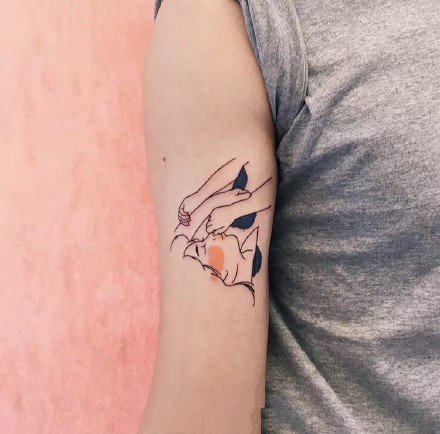 速写线条纹身：一组彩色速写人物纹身图案9张