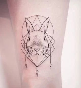 school风格的一组彩色狗狗纹身图案9张