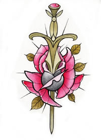 创意的一组眼睛等school彩色纹身手稿