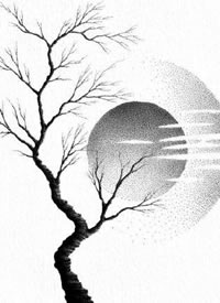 点刺黑色创意几何风景