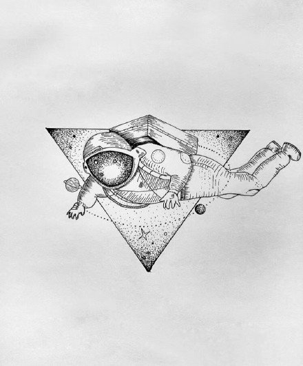 点刺黑色创意几何风景