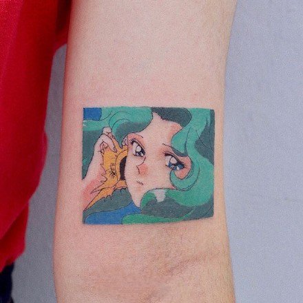 可爱的一组二次元卡通小女生纹身图案