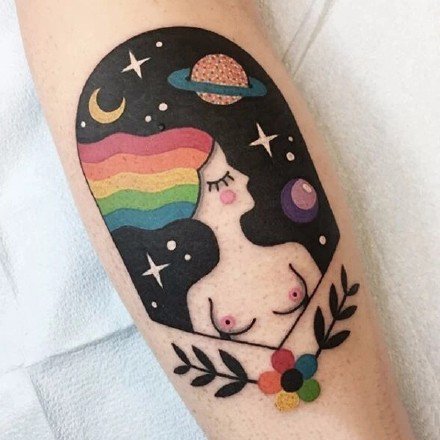 很有创意的一组彩色纹身作品图