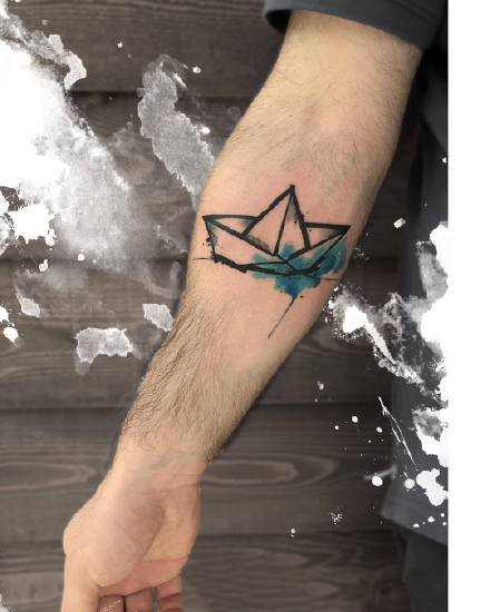 纹在小臂上很好看的一组水彩风格的纹身图案