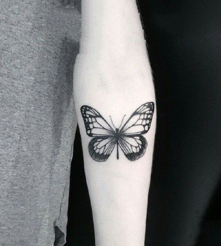 唯美适合女生的一组小清新蝴蝶纹身图案