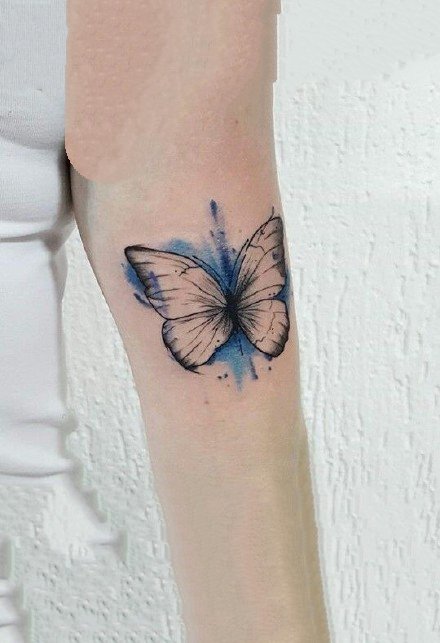 唯美适合女生的一组小清新蝴蝶纹身图案