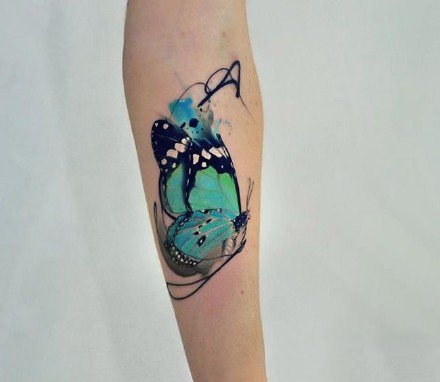 唯美适合女生的一组小清新蝴蝶纹身图案