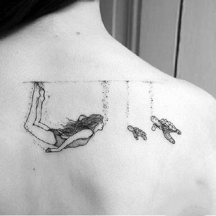 很好看的一组个性黑灰色点刺小纹身图案