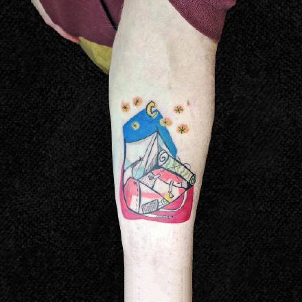 涂鸦风格的一组创意水彩纹身图案