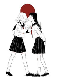 一组创意日式人物纹身手稿图片