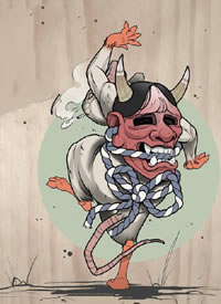 日式风格的一组有趣的创意手稿