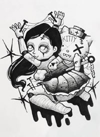 36张适合点刺的个性暗黑纹身手稿图案