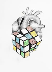 关于心脏的一组创意心脏小黑灰手稿图片