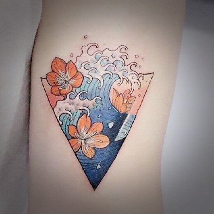 很唯美的一组水彩色小清新纹身图案