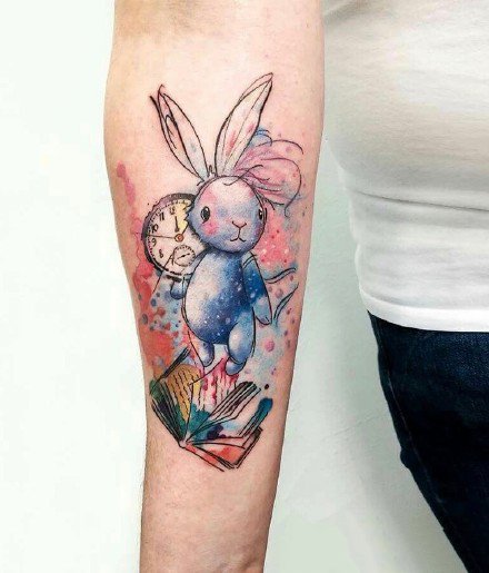 很可爱的一组小兔子纹身图案欣赏