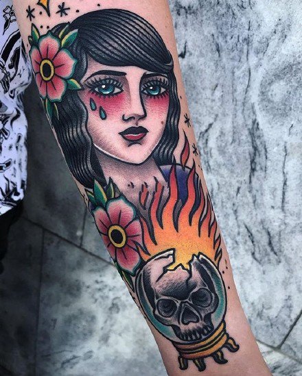 一组Old School的小彩色纹身作品欣赏