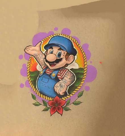 34张school卡通风格的小彩图纹身手稿