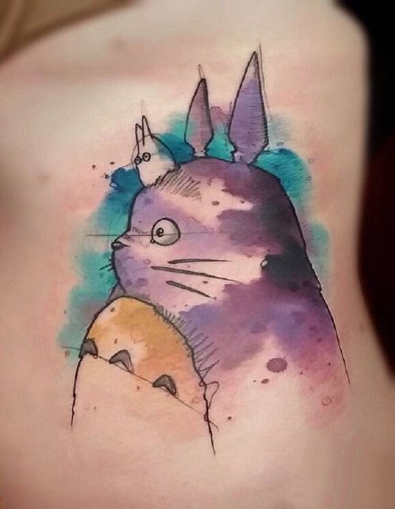 18张宫崎骏动漫角色龙猫的卡通纹身图案