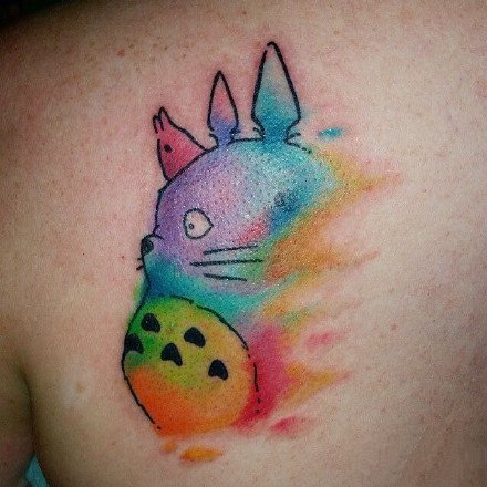 18张宫崎骏动漫角色龙猫的卡通纹身图案