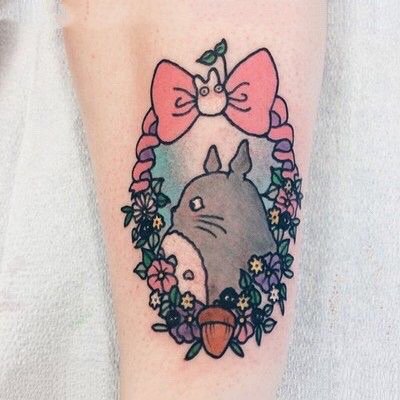 18张宫崎骏动漫角色龙猫的卡通纹身图案