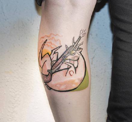 涂鸦风格的野兽派童趣小图纹身图片