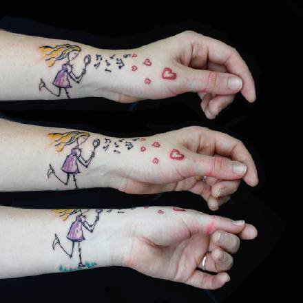 涂鸦风格的野兽派童趣小图纹身图片