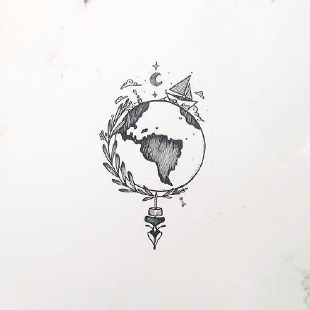 地球纹身：一组地球图形的创意纹身图案9张