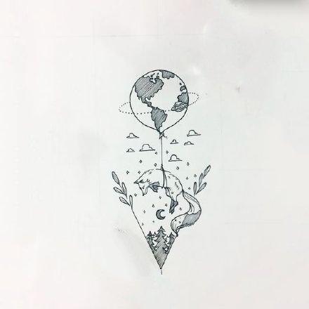 地球纹身：一组地球图形的创意纹身图案9张