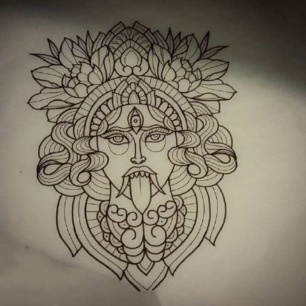 一组传统纹身的线稿图片赏析