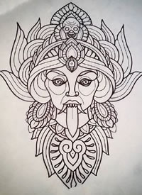 一组传统纹身的线稿图片赏析