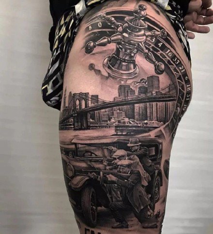 比较适合纹在大腿上的一组纹身欣赏