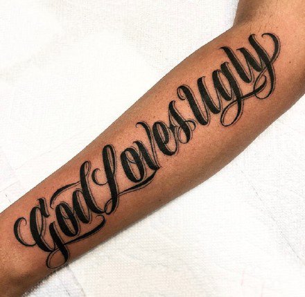 英文花体字：好看的一组小英文花字体纹身图片