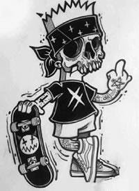 一组把童年动画角色暗黑化了的手稿