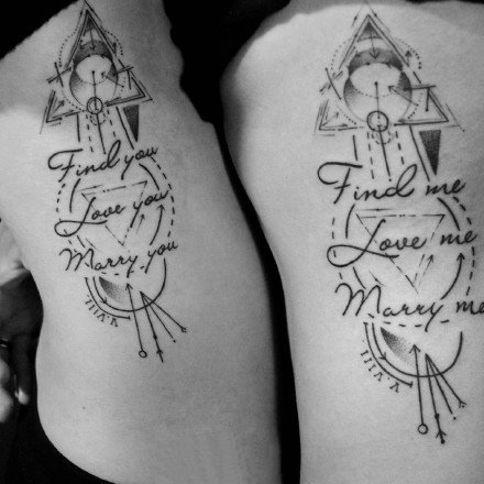 27组成对的适合情侣或者姐妹的纹身图案