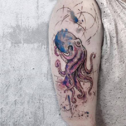 17张暗水彩风格的纹身图案作品