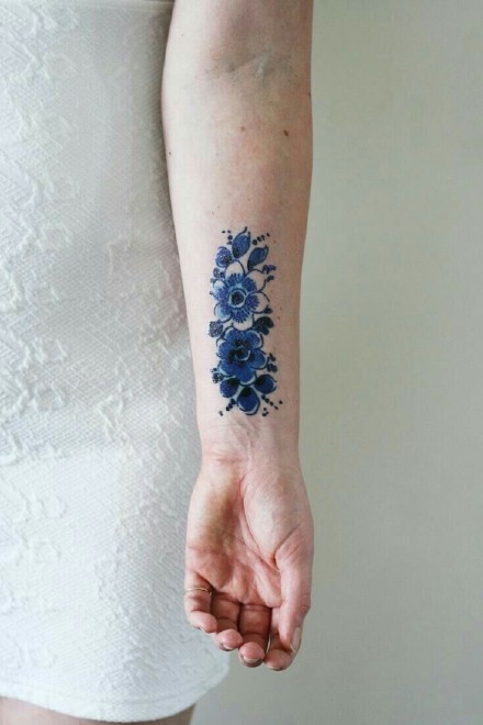 一组漂亮了的青花纹身图案欣赏