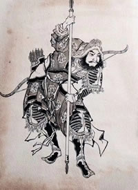 一组中国风传统人物的纹身手稿图片缩略频道推荐图