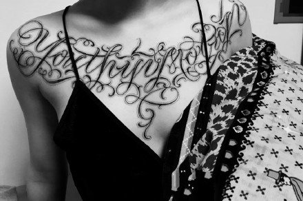 个性的一组花体字英文纹身图案欣赏