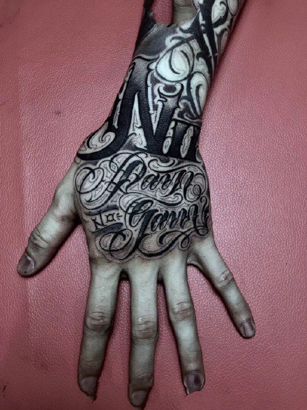 个性的一组花体字英文纹身图案欣赏